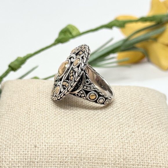 John Hardy Palu Bulan .925 / 22K Gold Round Ring - Picture 2 of 8